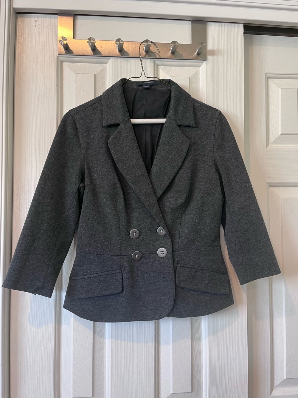 Banana Republic Dark Gray Double-Breasted Blazer